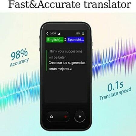 Language Translator Device 138 Languages Two-Way Instant Translator Portable Pocket Traductor Support WiFi/Offline/Images/SIM/Recording