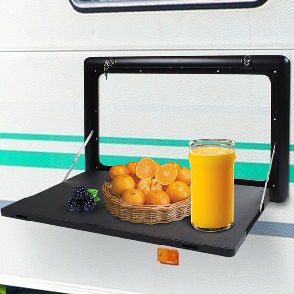 RV Wall Camping Table Camper Folding Picnic Caravan Exterior Mount Motorhome Campervan Hanging Countertop Workbench