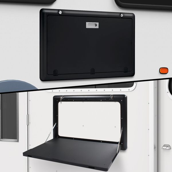 RV Wall Camping Table Camper Folding Picnic Caravan Exterior Mount Motorhome Campervan Hanging Countertop Workbench