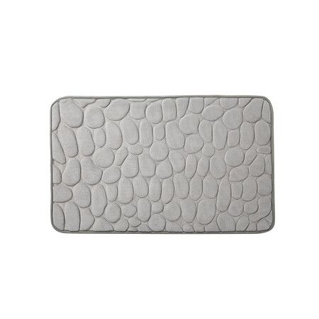 1pc 40*60cm Cobblestone Embossed Bathroom Bath Mat, Washable, Rapid Water Absorbent, Non-Slip, Washable, Thick, Soft And Comfortable Carpet For Shower Room