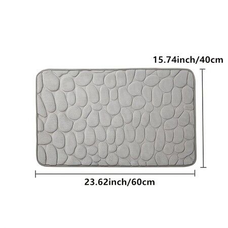 1pc 40*60cm Cobblestone Embossed Bathroom Bath Mat, Washable, Rapid Water Absorbent, Non-Slip, Washable, Thick, Soft And Comfortable Carpet For Shower Room