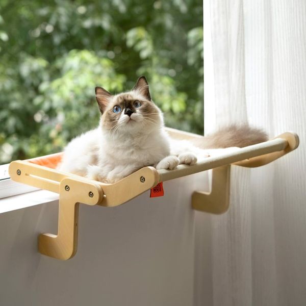 Cat Window HANGING BED Window Perch Hammock Seat for Indoor Sunbath Space Saving Washable Holds Up to 40 lbs