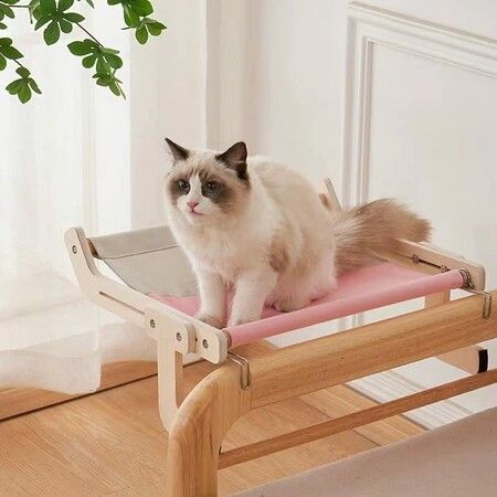 Cat Window HANGING BED Window Perch Hammock Seat for Indoor Sunbath Space Saving Washable Holds Up to 40 lbs