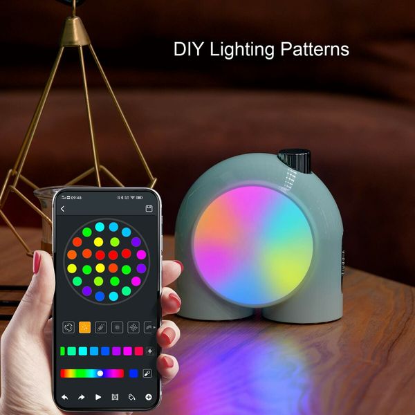 Divoom Planet-9 Smart Mood Lamp, Cordless Table Lamp with Programmable RGB LED for Bedroom Gaming Room Office-Green