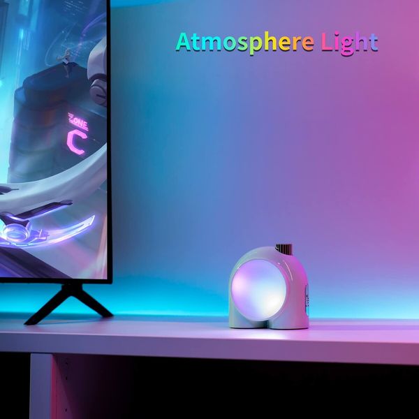 Divoom Planet-9 Smart Mood Lamp, Cordless Table Lamp with Programmable RGB LED for Bedroom Gaming Room Office-Green