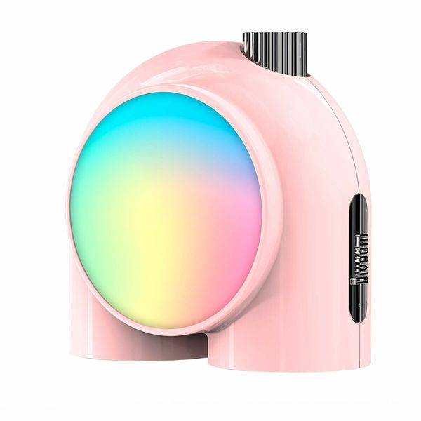 Divoom Planet-9 Smart Mood Lamp, Cordless Table Lamp with Programmable RGB LED for Bedroom Gaming Room Office-Pink