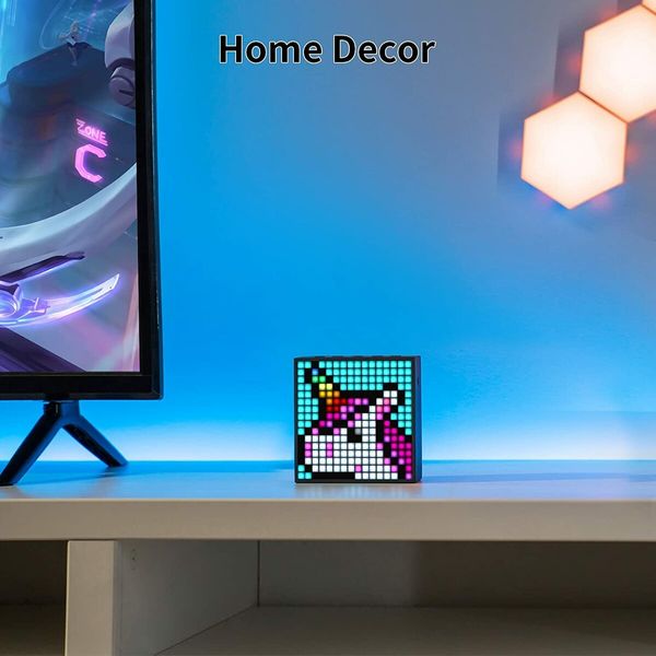 Divoom TimeBox Evo -- Pixel Art Bluetooth Speaker with LED Display APP Control Gaming Room Setup & Bedside Alarm Clock- Black