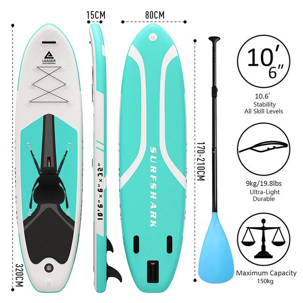 Stand Up Paddle Board SUP with Seat Inflatable Paddleboard Blow Up Kayak Backpack Leash Pump