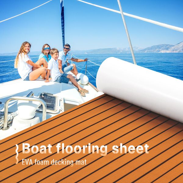 Teak Boat Flooring Marine Carpet EVA Foam Decking Sheet Matting Non Slip Covering Yacht Pad Self Adhesive 240x80cm