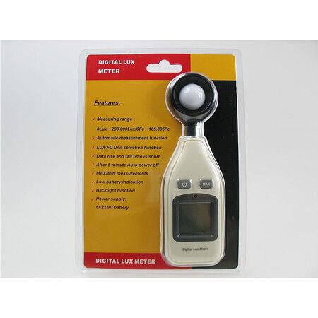 Digital Lux Meter, Light Meter Digital Illuminance Meter Range up to 200,000 Lux Luxmeter