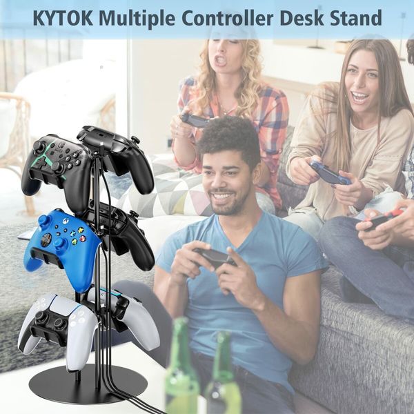 Controller Stand 3 Tiers with Cable Organizer for Desk Compatible with Xbox PS5 PS4 Nintendo Switch Headset Holder