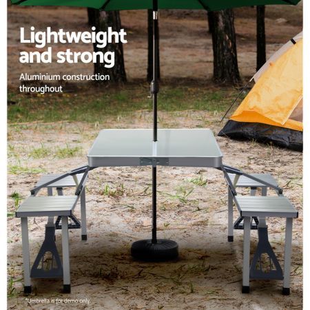 Weisshorn Camping Table Folding Aluminum Portable Outdoor Picnic 85CM