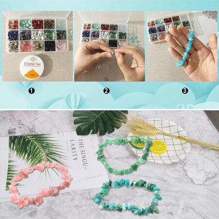 28 Colors Crystal Beads for Jewelry Making 1660Pcs Crystal Jewelry Making Kit Bead Kit Ring Maker Kit with Jewelry Ring