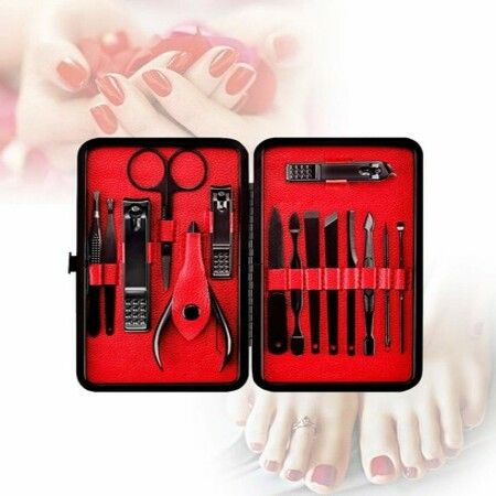 15pcs Nail Clippers Stainless Steel  Pedicure Kit Nail File Sharp Nail Scissors and Clipper Manicure Kit Fingernails  Toenails