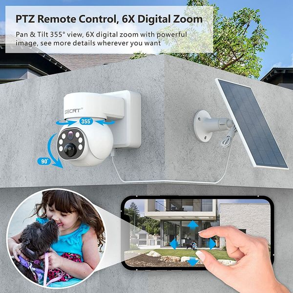 Solar Powered Home Security Cameras, PIR Motion Sensor  (Operated with, Wifi Battery and TF Card are not Included)