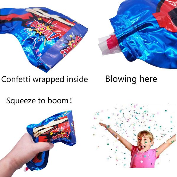 12pcs Inflatable Fireworks Toys Confetti Poppers Multicolor with Party Supplies for New Year Birthday Christmas Wedding Graduation