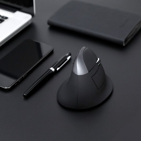 Wireless Ergonomic Mouse Rechargeable Small Silent Vertical Mouse with BT 4.0 for Laptop PC Computer Notebook(Black)