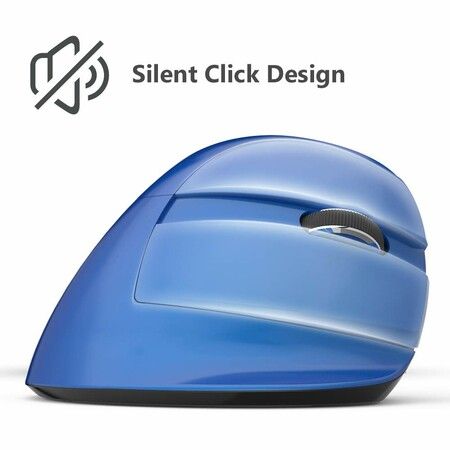 Wireless Ergonomic Mouse Rechargeable Small Silent Vertical Mouse with BT 4.0 for Laptop PC Computer Notebook(Blue)