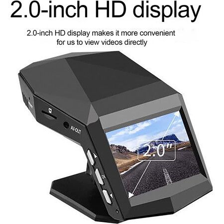 Dash Cam, Front and Rear Car Camera Car Driving Recorder Night Vision with 2inch Screen