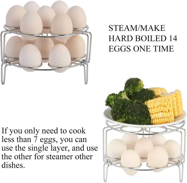 Stackable Egg Steamer Rack Trivet for Instant Pot Accessories 2 Pack