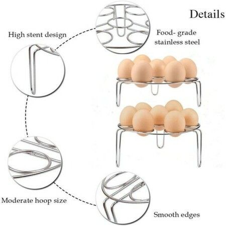 2 Pack Stackable Egg Steamer Rack Trivet for Pressure Cooker Accessories