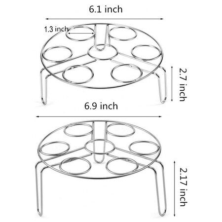 2 Pack Stackable Egg Steamer Rack Trivet for Pressure Cooker Accessories