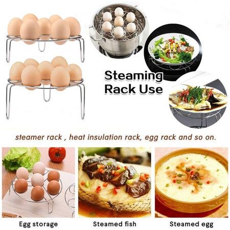 2 Pack Stackable Egg Steamer Rack Trivet for Pressure Cooker Accessories