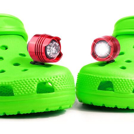 2pcs Crocs Shoes Headlights, Crocs Shoes Flashlights for Sandals, Headlamps Red