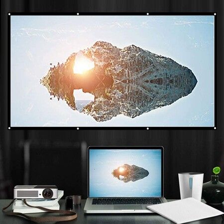 100 inch Thicken Portable Non Crease Foldable Projection 16:9  Screen for Home Theater, Conference, Outdoor Movie