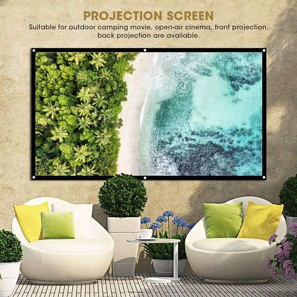 100 inch Thicken Portable Non Crease Foldable Projection 16:9  Screen for Home Theater, Conference, Outdoor Movie