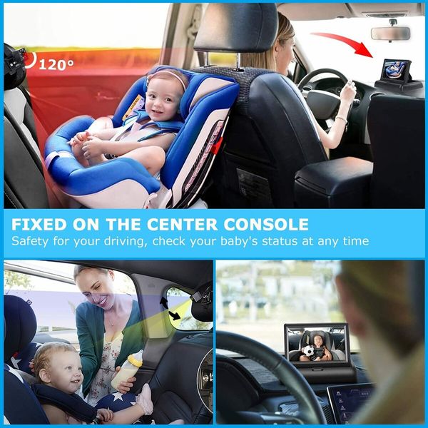 Baby Car Mirror Camera 4.3'' HD Display for Car Back Seat Full View Infant Night Vision Rear Facing Seat for Baby-1080P