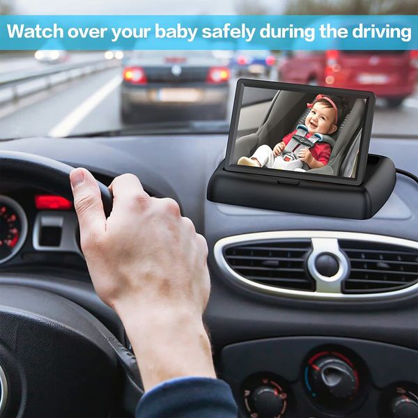 Baby Car Mirror Camera 4.3'' HD Display for Car Back Seat Full View Infant Night Vision Rear Facing Seat for Baby-480P