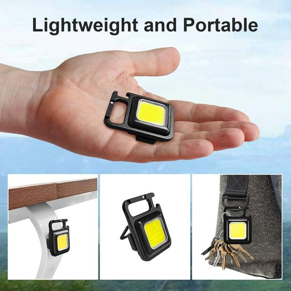 COB Small Flashlight,800 Lumens Super Bright Rechargeable Mini Keychain Flashlight