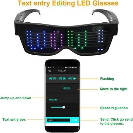 LED Glasses, APP Control Glasses for Parties,Festival,Halloween