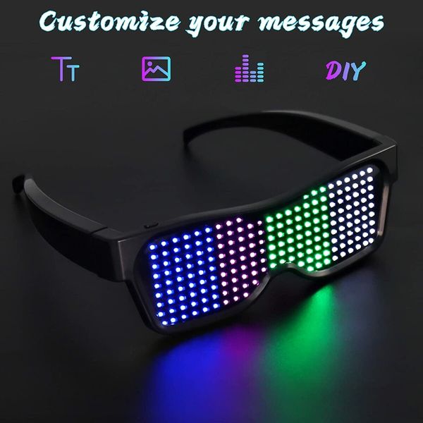 LED Glasses, APP Control Glasses for Parties,Festival,Halloween