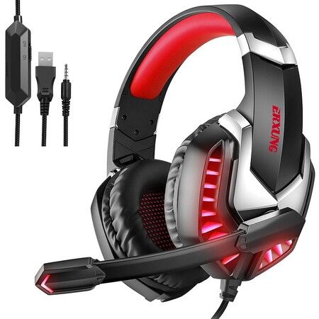 Stereo Pro Gaming Headset for PS4 PC Xbox One Controller Earmuffs for Laptop Mac Wii Accessory Kits