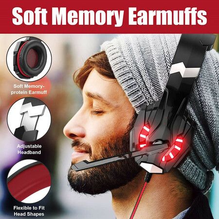 Stereo Pro Gaming Headset for PS4 PC Xbox One Controller Earmuffs for Laptop Mac Wii Accessory Kits