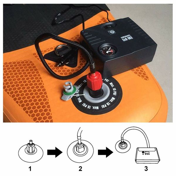 Sup Inflatable Pump Adapter Air Pump Converter, 4 Standard Conventional Air Valve Attachment for Inflatable Boat, Stand Up Paddle Board And Bed