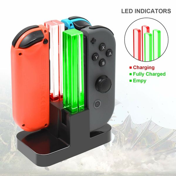 Charging Dock with Nintendo Switch for Joy Con & OLED Model Controller with Lamppost LED Indication