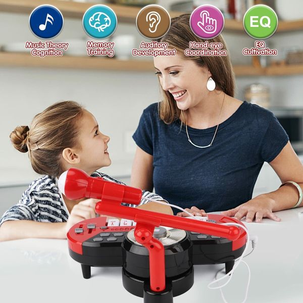 Kids Piano Keyboard with Microphone 8 Keys Multifunctional Electronic Piano Educational Musical Instrument Toys