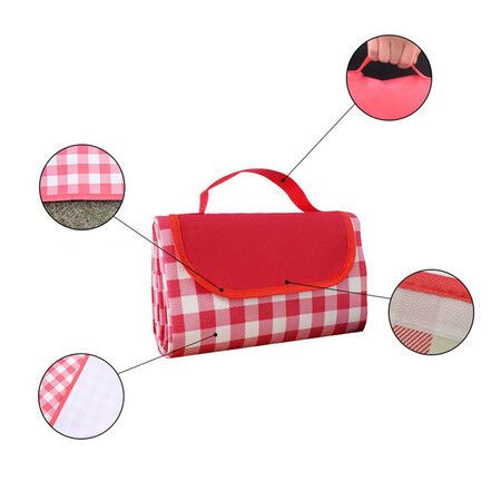 Picnic Blanket Outdoor Picnic Mats Portable Mat (Red)