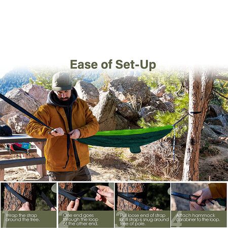 Camping Hammock Double And Single Portable Hammocks with 2 Tree Straps 300x200cm