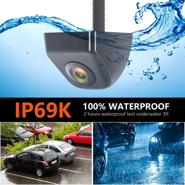 Backup Camera HD Waterproof Night Vision Metal Rear View Reverse Cam for Car Truck Pickup RV Van SUV