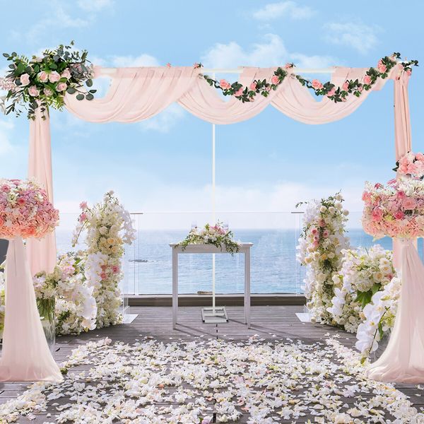 Wedding Backdrop Stand Party Photo Balloon Photography Frame Background Holder Decoration Galvanised Steel 3x6m White