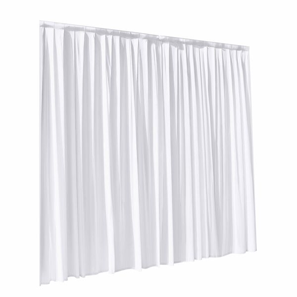 White Backdrop Curtain Silk Background Drape Wedding Party Birthday Decoration Stage Photography with Rod Pocket 3x3m