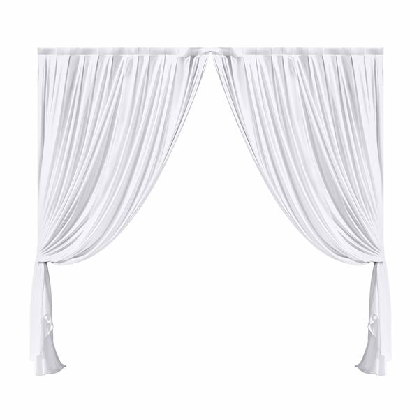 White Backdrop Curtain Silk Background Drape Wedding Party Birthday Decoration Stage Photography with Rod Pocket 3x3m