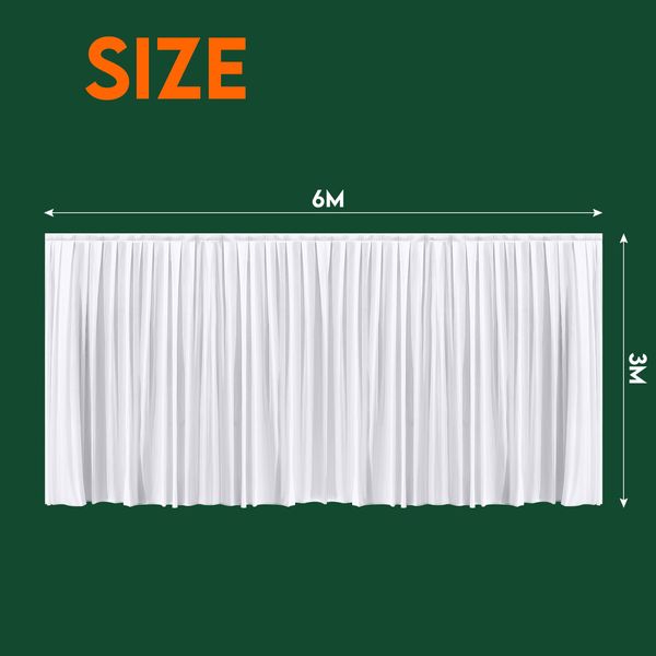 White Backdrop Curtain Silk Drape Background Party Wedding Birthday Decoration Stage Photography with Rod Pocket 3x6m