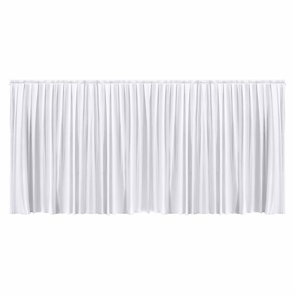 White Backdrop Curtain Silk Drape Background Party Wedding Birthday Decoration Stage Photography with Rod Pocket 3x6m