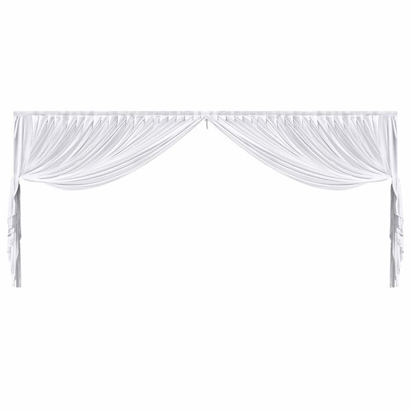 White Backdrop Curtain Silk Drape Background Party Wedding Birthday Decoration Stage Photography with Rod Pocket 3x6m