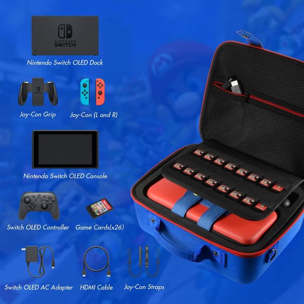 Carrying Case for Nintendo Switch OLED Protective Hard Shell Carry Bag for Nintendo Switch OLED Console